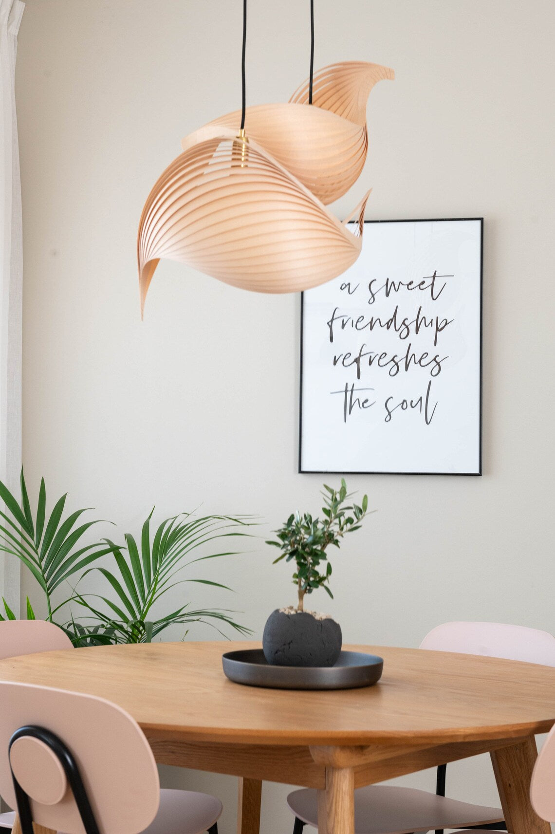 Pendant lamp wing maple