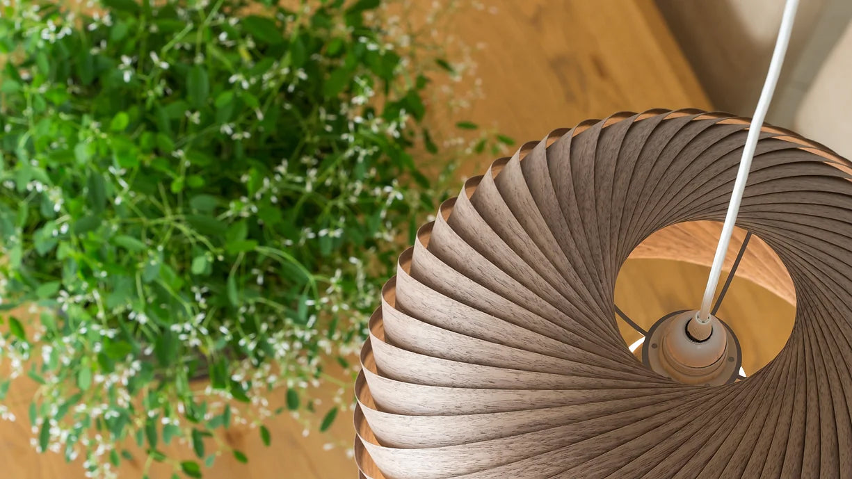 Pendant lamp wind walnut