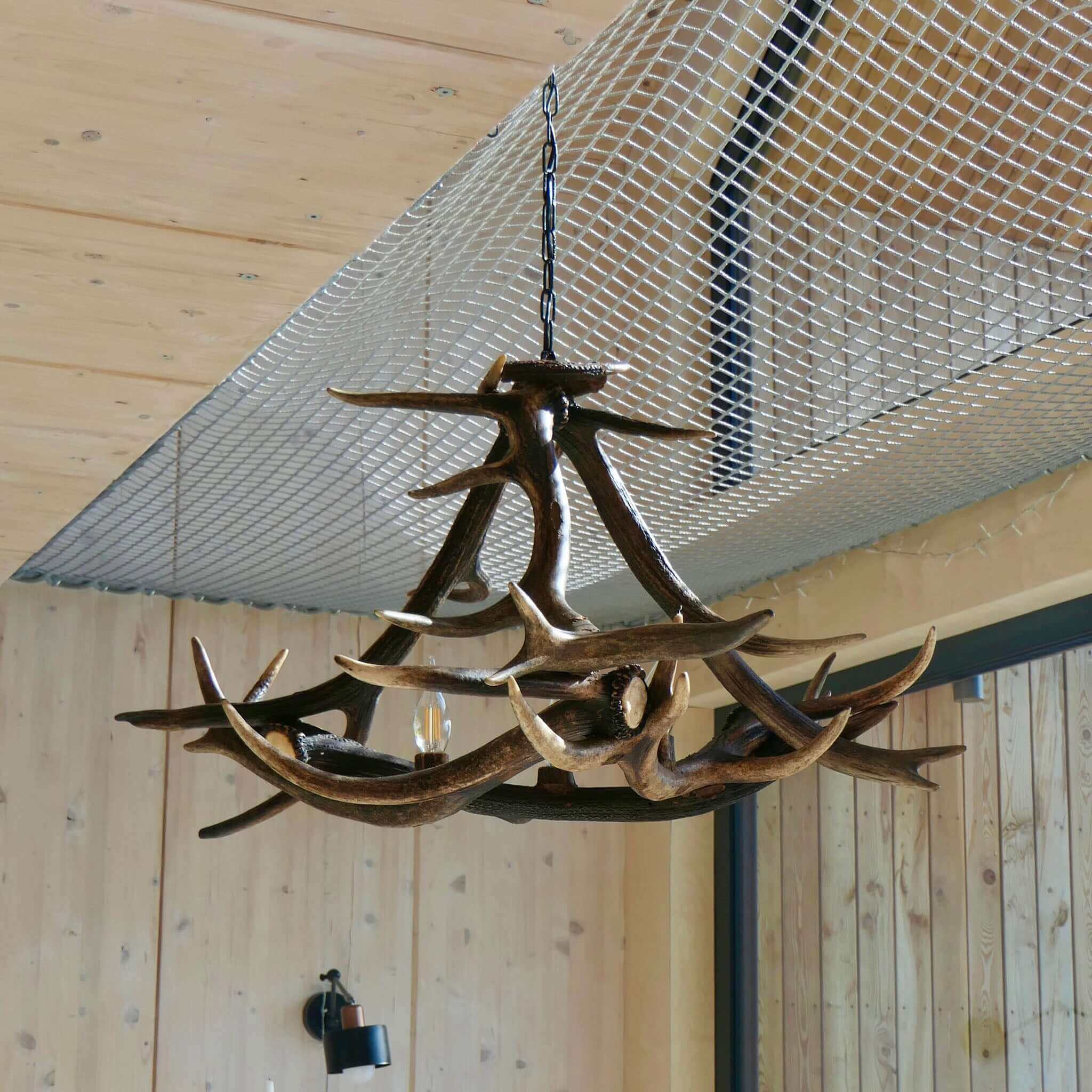 Modern deer antler triangle chandelier