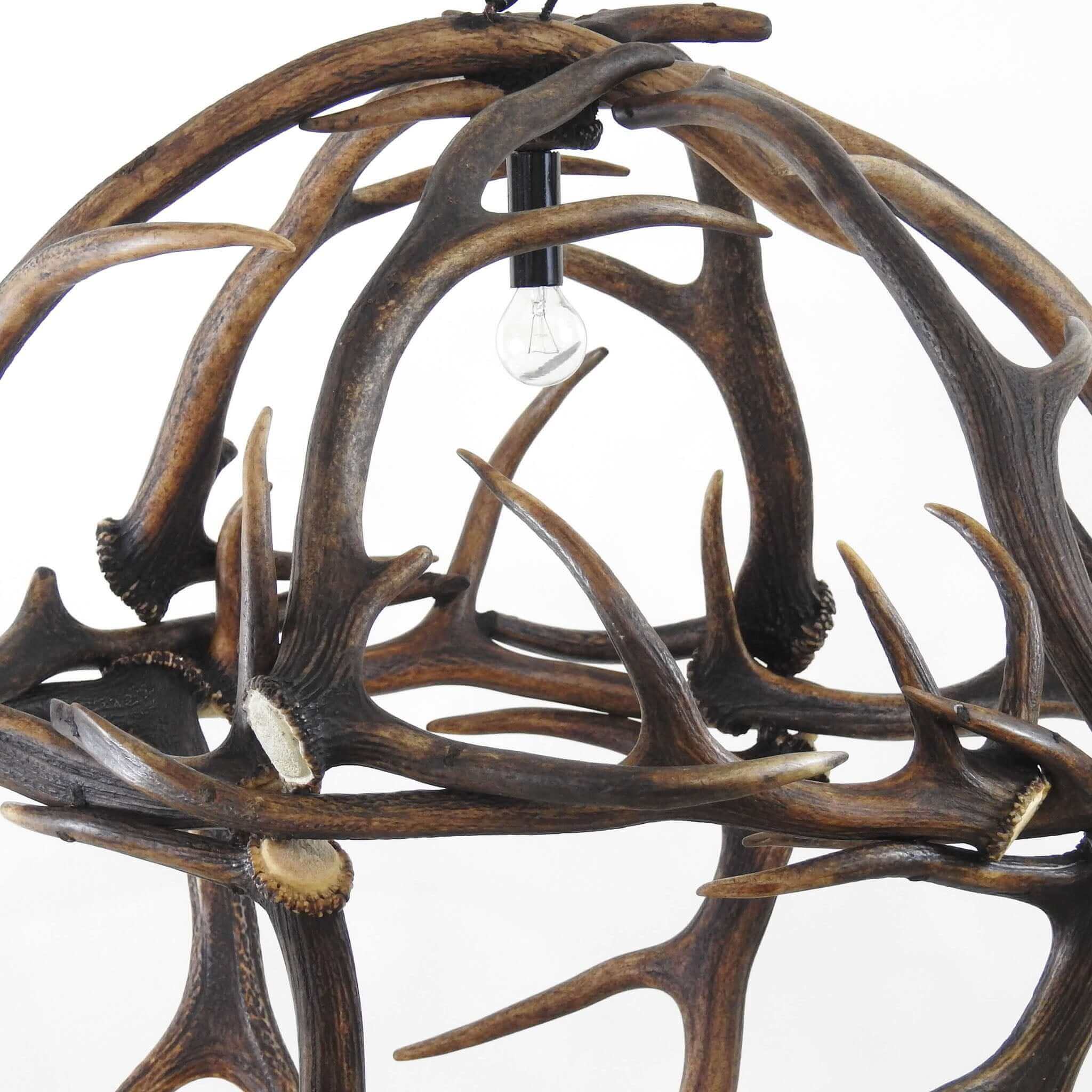 Globe antler chandelier