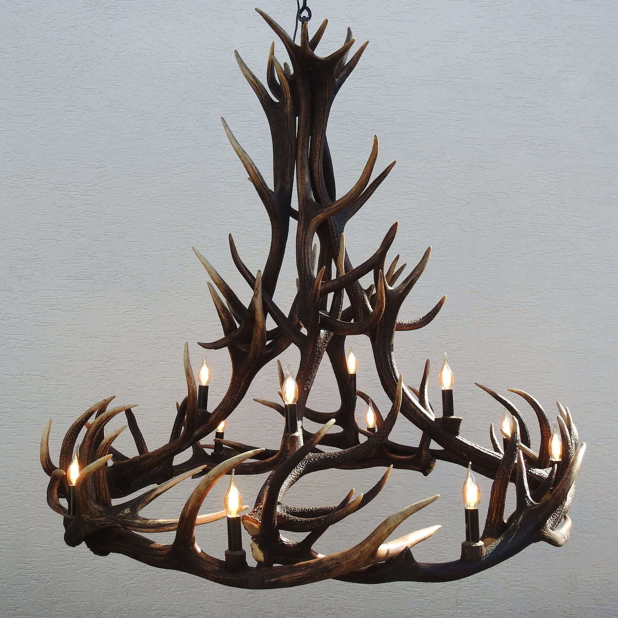 Large antler chandelier for 12 lights