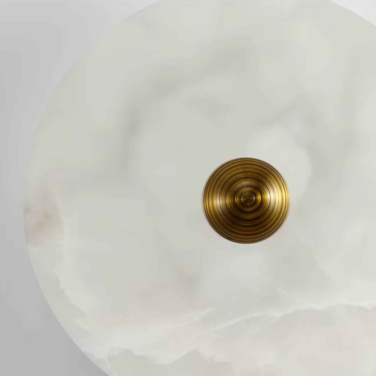 Minimalist round marble wall lamp with LED light for bedroom and living room