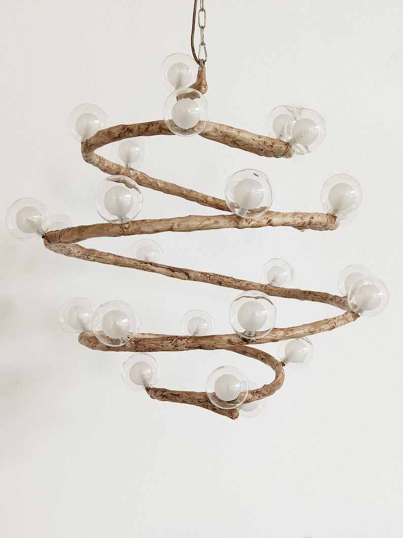 YiDao Nordic Tree Branch Chandelier with LED Bubble Glass