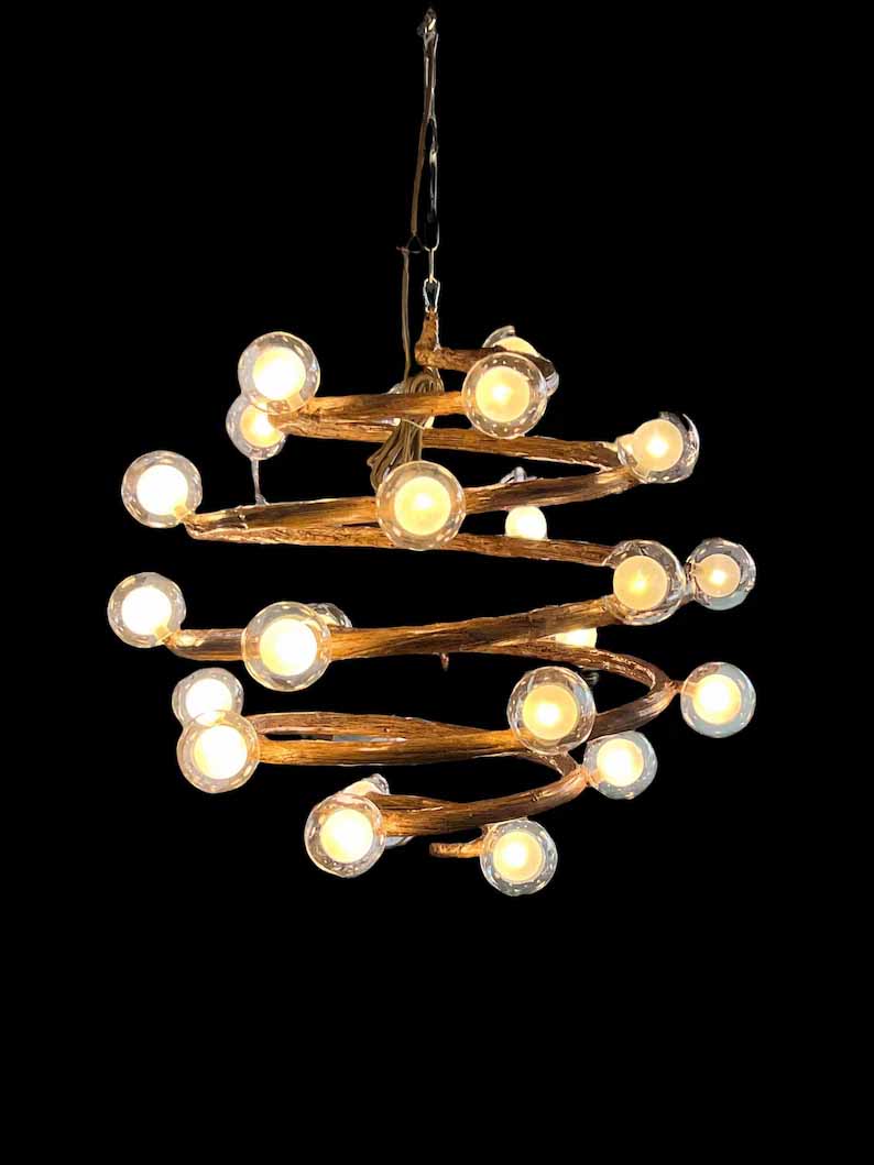 YiDao Nordic Tree Branch Chandelier with LED Bubble Glass