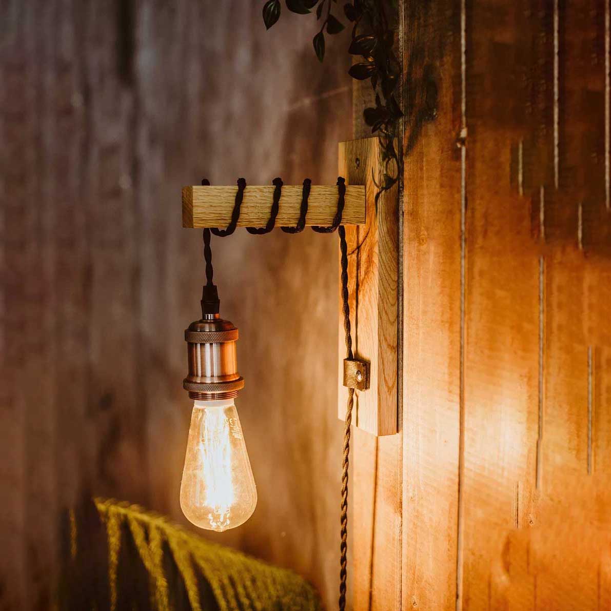 Wall lamp wood Edison W