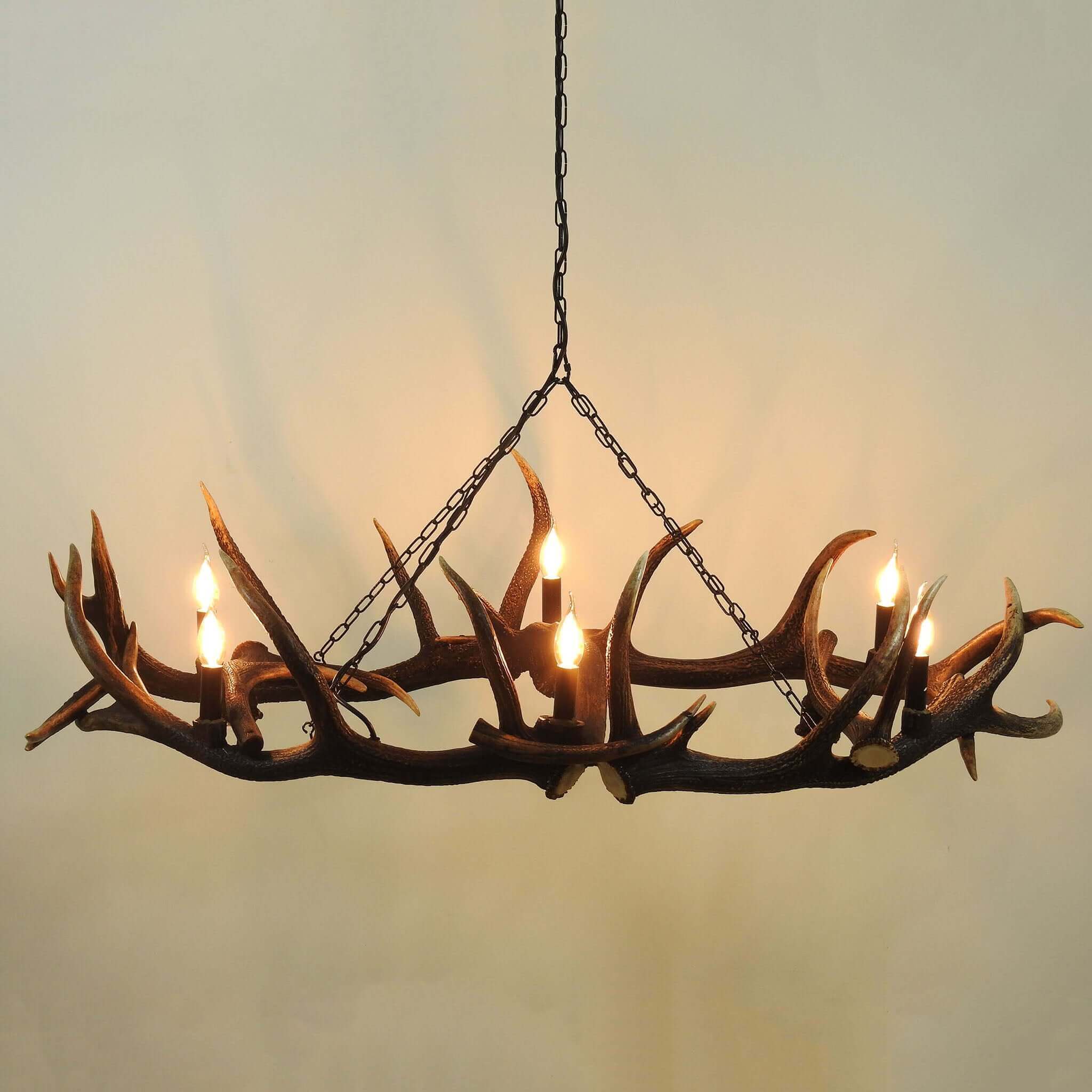 ELIPSE ANTLER Chandelier for 6 lights with downlights