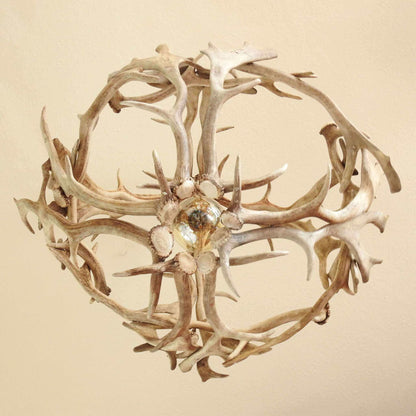 WHITE BALL ANTLER Chandelier