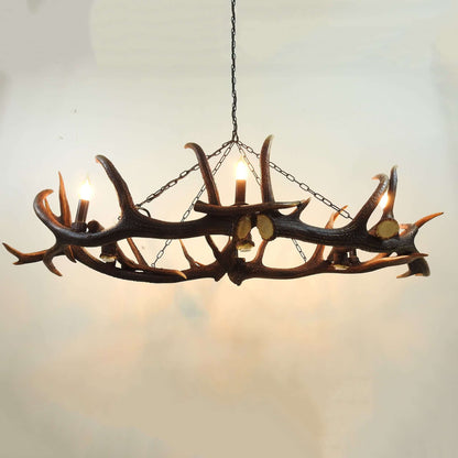 ELIPSE ANTLER Chandelier for 6 lights with downlights