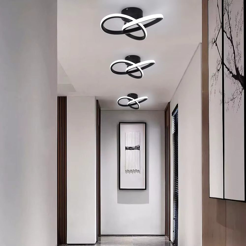 Twisted ring ceiling light