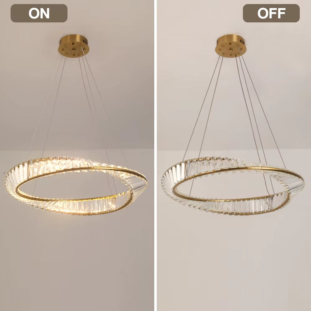 Modern crystal ring LED chandelier for dining rooms