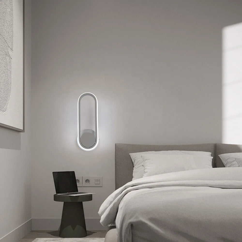 Oval LED wall light
