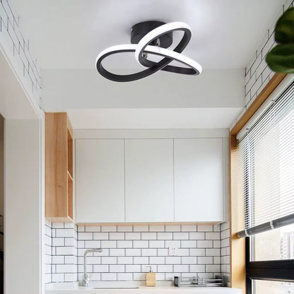 Twisted ring ceiling light