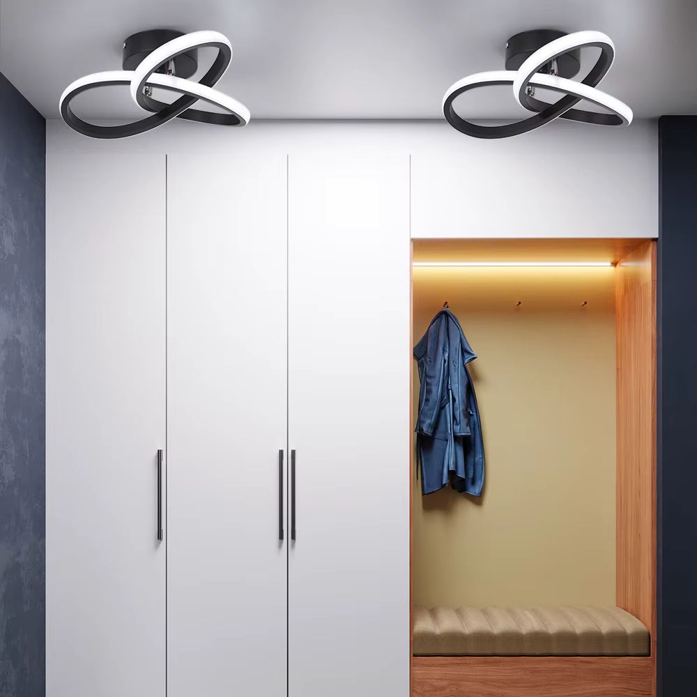 Twisted ring ceiling light