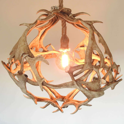 WHITE BALL ANTLER Chandelier