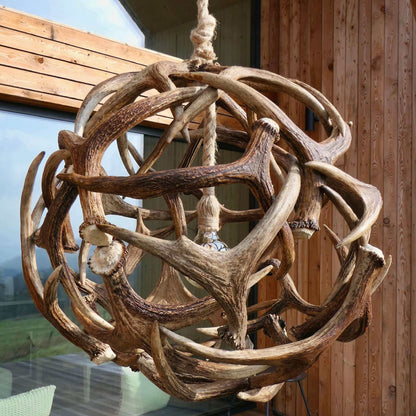 REAL MOOSE ANTLER Ball Chandelier