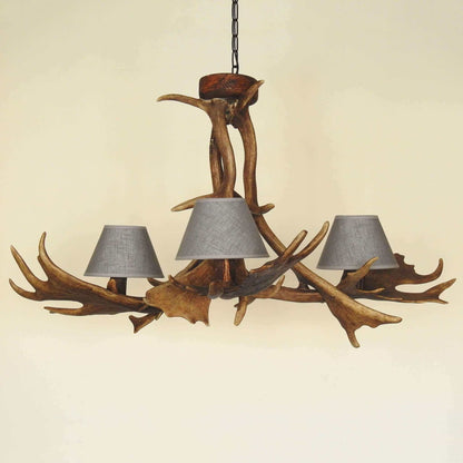 REAL ANTLER Chandelier for 3 lights with shades