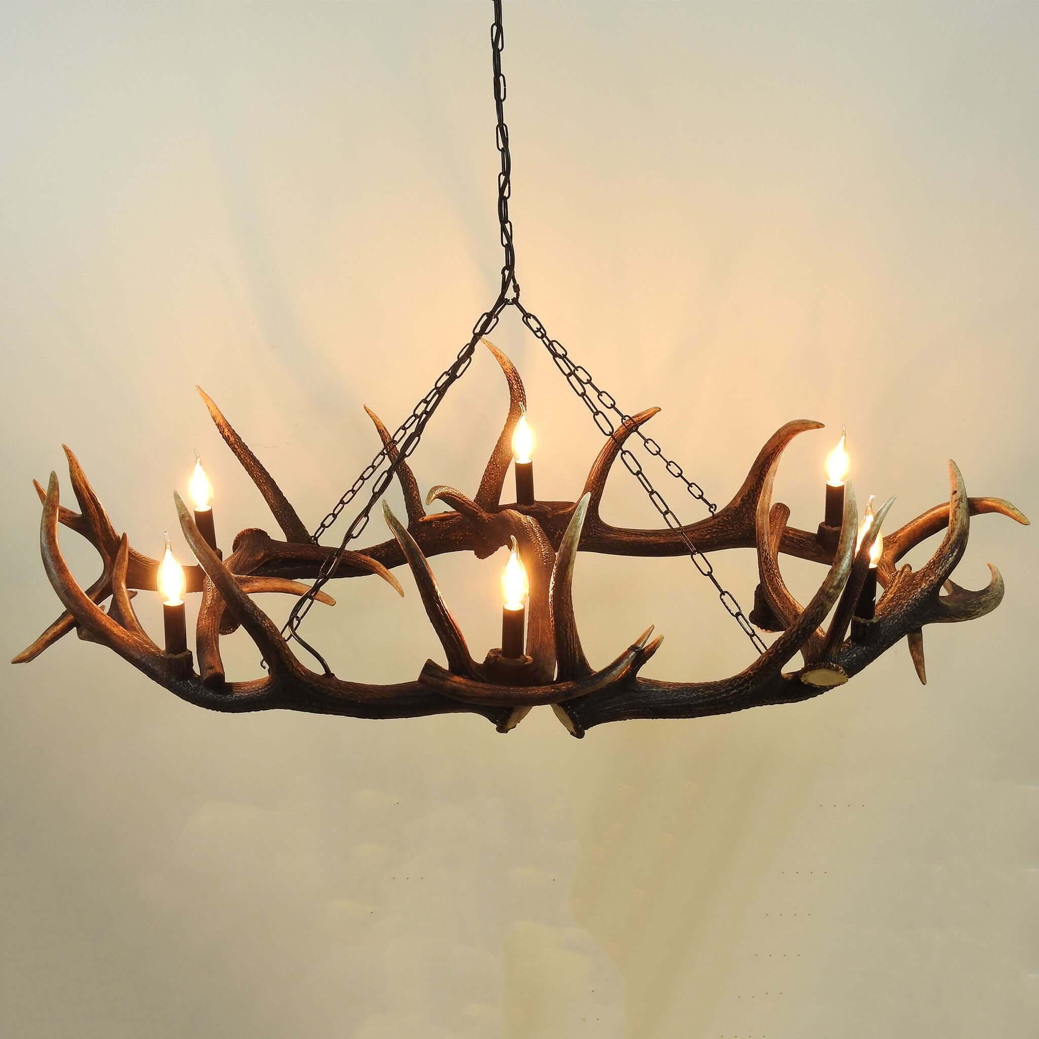 ELIPSE ANTLER Chandelier for 6 lights with downlights