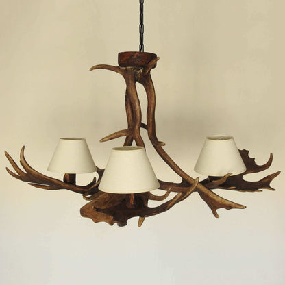 REAL ANTLER Chandelier for 3 lights with shades